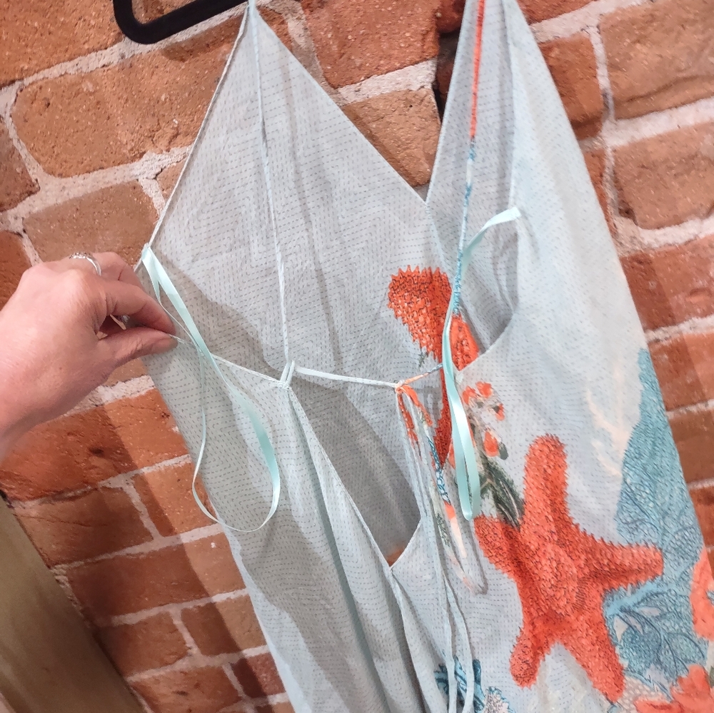 Aratta Cami Dress With Tassel Trim In Ocean View Print - Picture 11 of 11